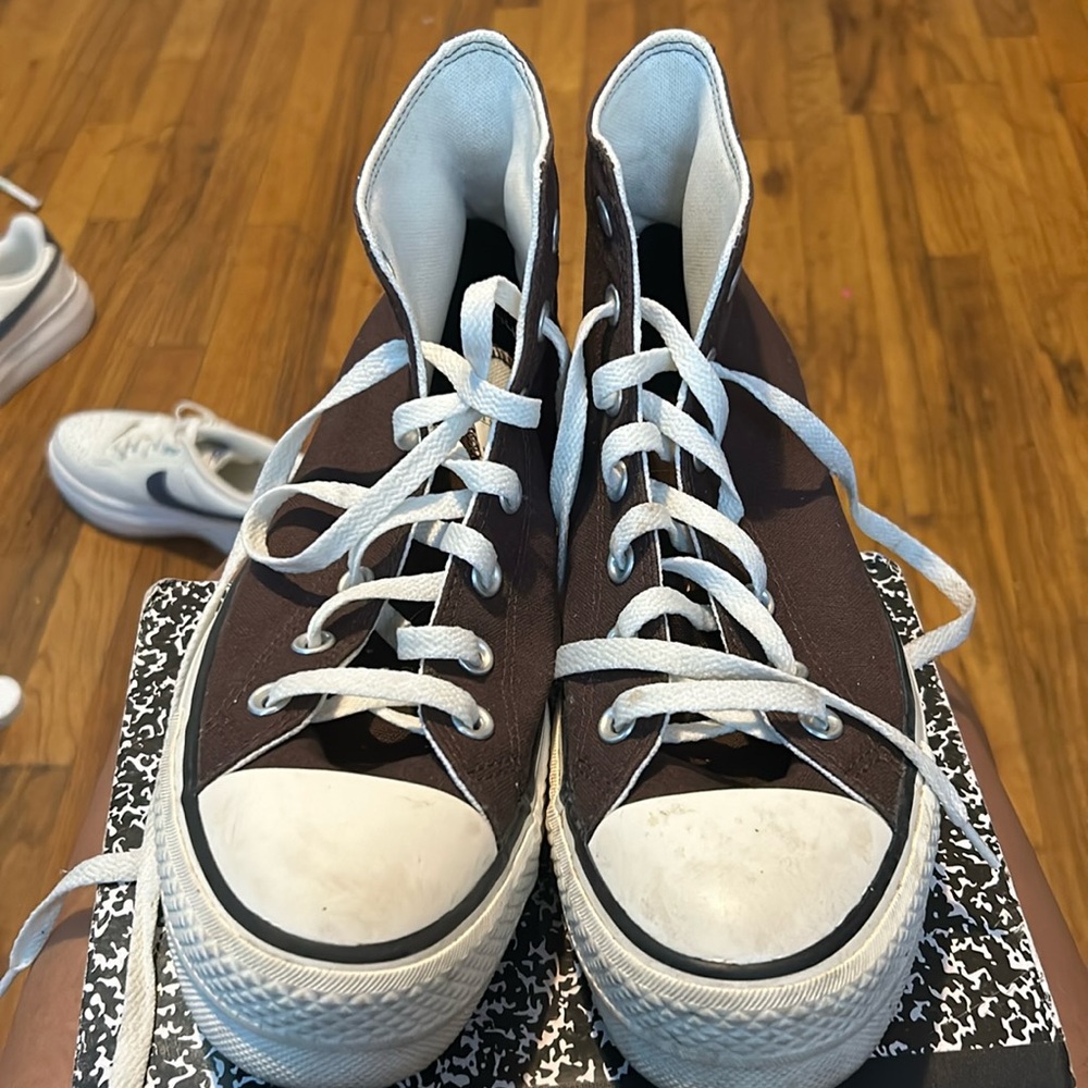 Chocolate Brown platform converse